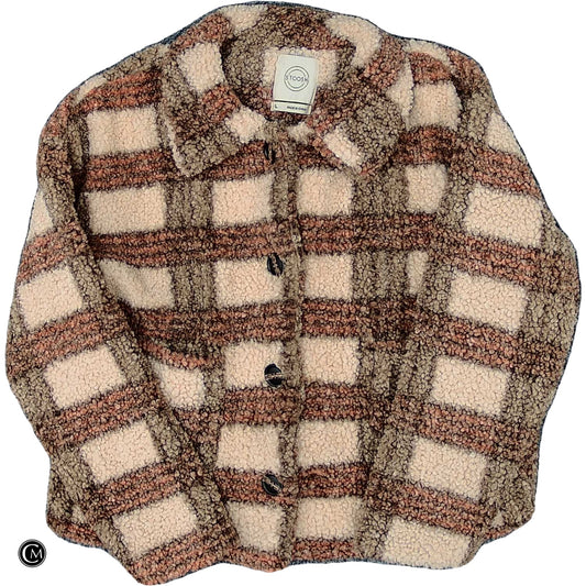Jacket Faux Fur & Sherpa By Stoosh In Brown & Cream, Size: L image 1