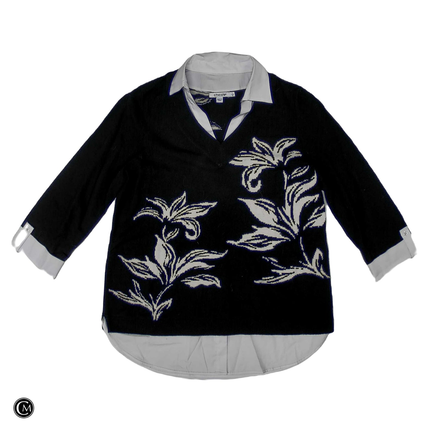 Top Ls By Chicos In Black & White, Size: M image 1