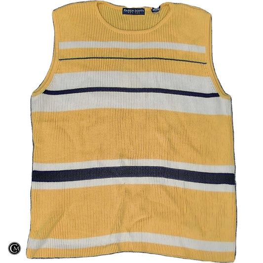 Vest Sweater By Karen Scott In Black & Yellow, Size: Lp image 1