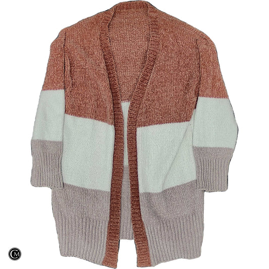 Sweater Cardigan By Clothes Mentor In Pink & White, Size: Osfm image 1