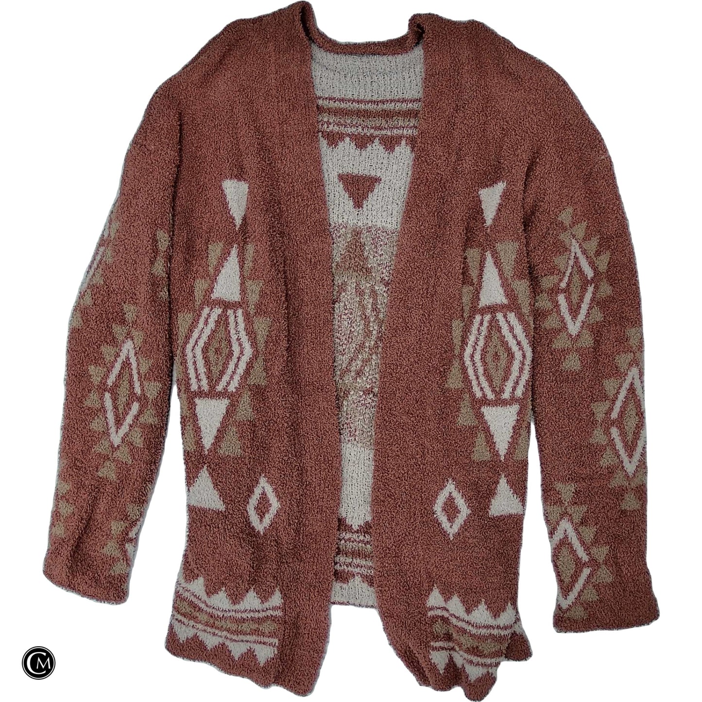 Sweater Cardigan By New In In Red & Tan, Size: L image 1