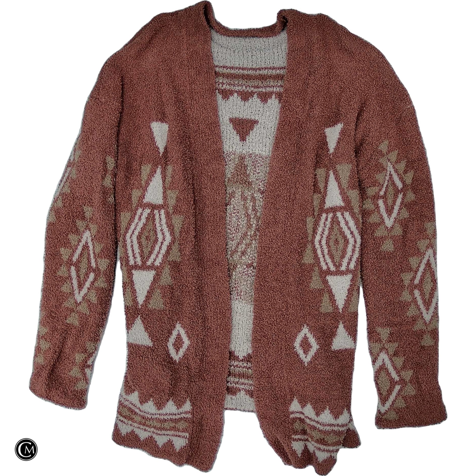 Sweater Cardigan By New In In Red & Tan, Size: L image 1