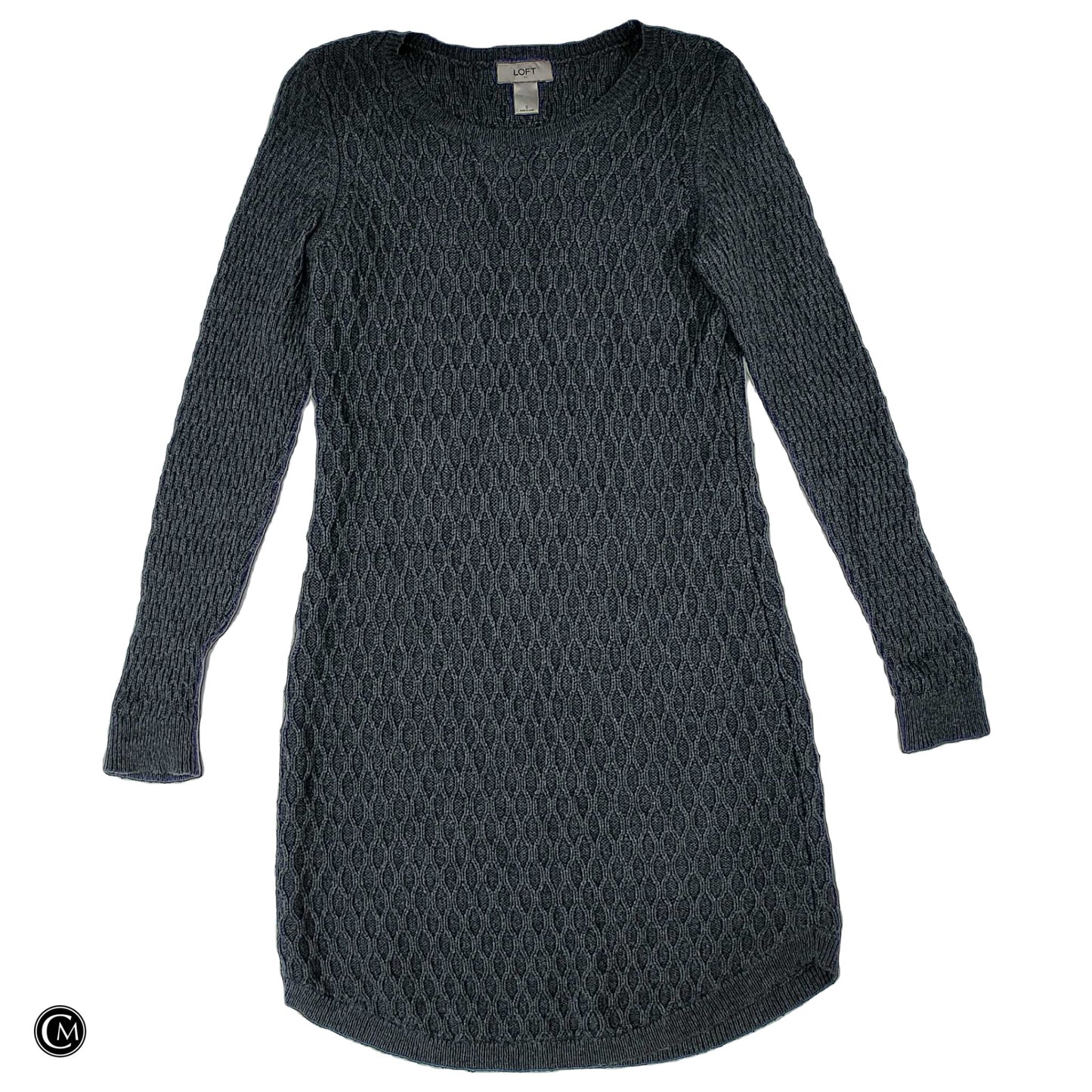 Dress Sweater By Loft In Grey, Size: S image 1