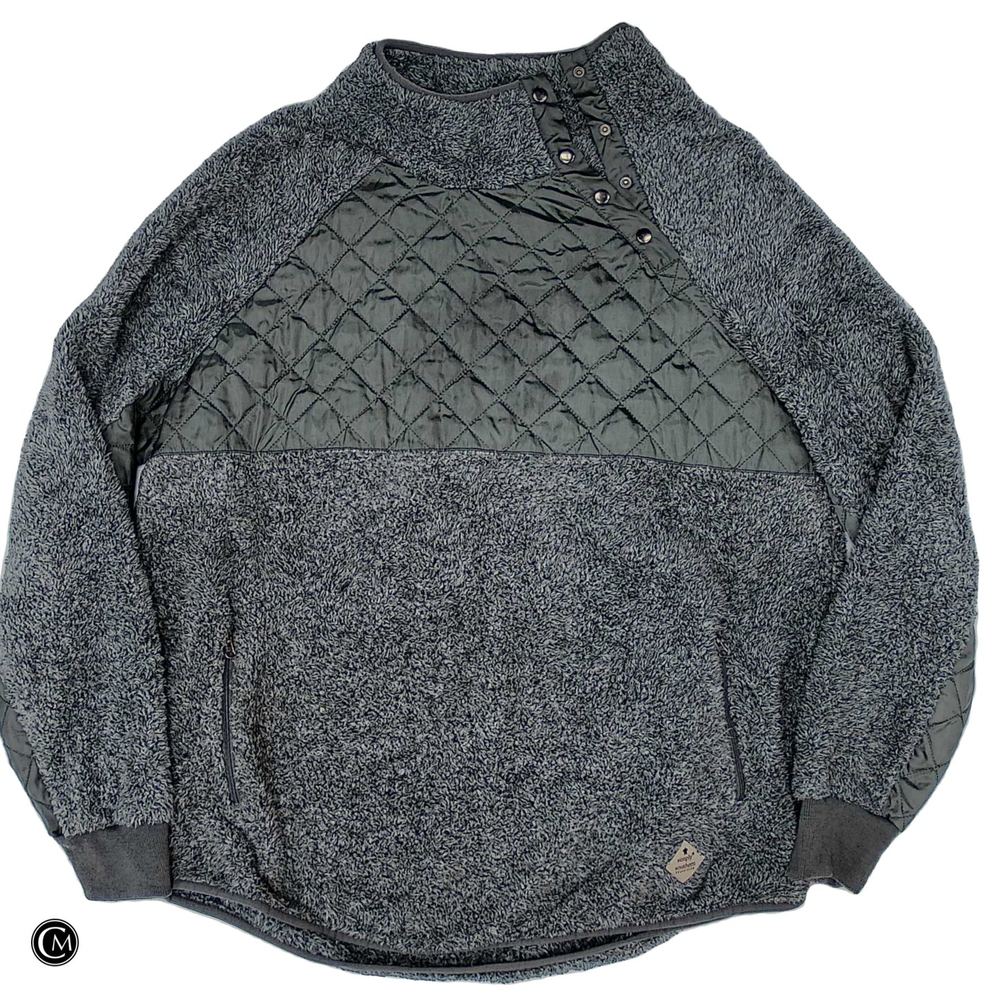 Jacket Faux Fur & Sherpa By Simply Southern In Grey, Size: 1x image 1