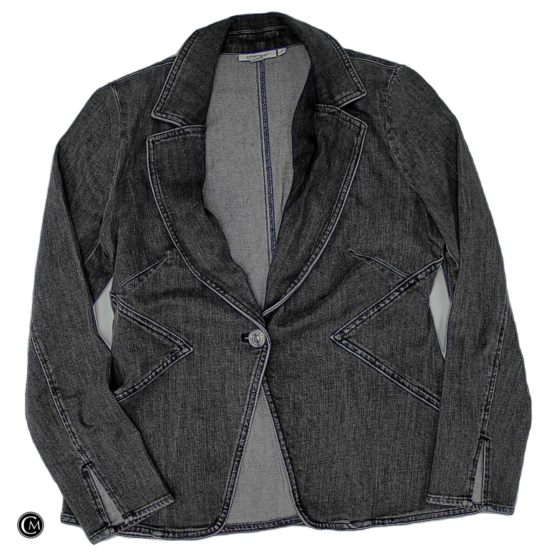 Blazer By Chicos In Grey Denim, Size: S image 1