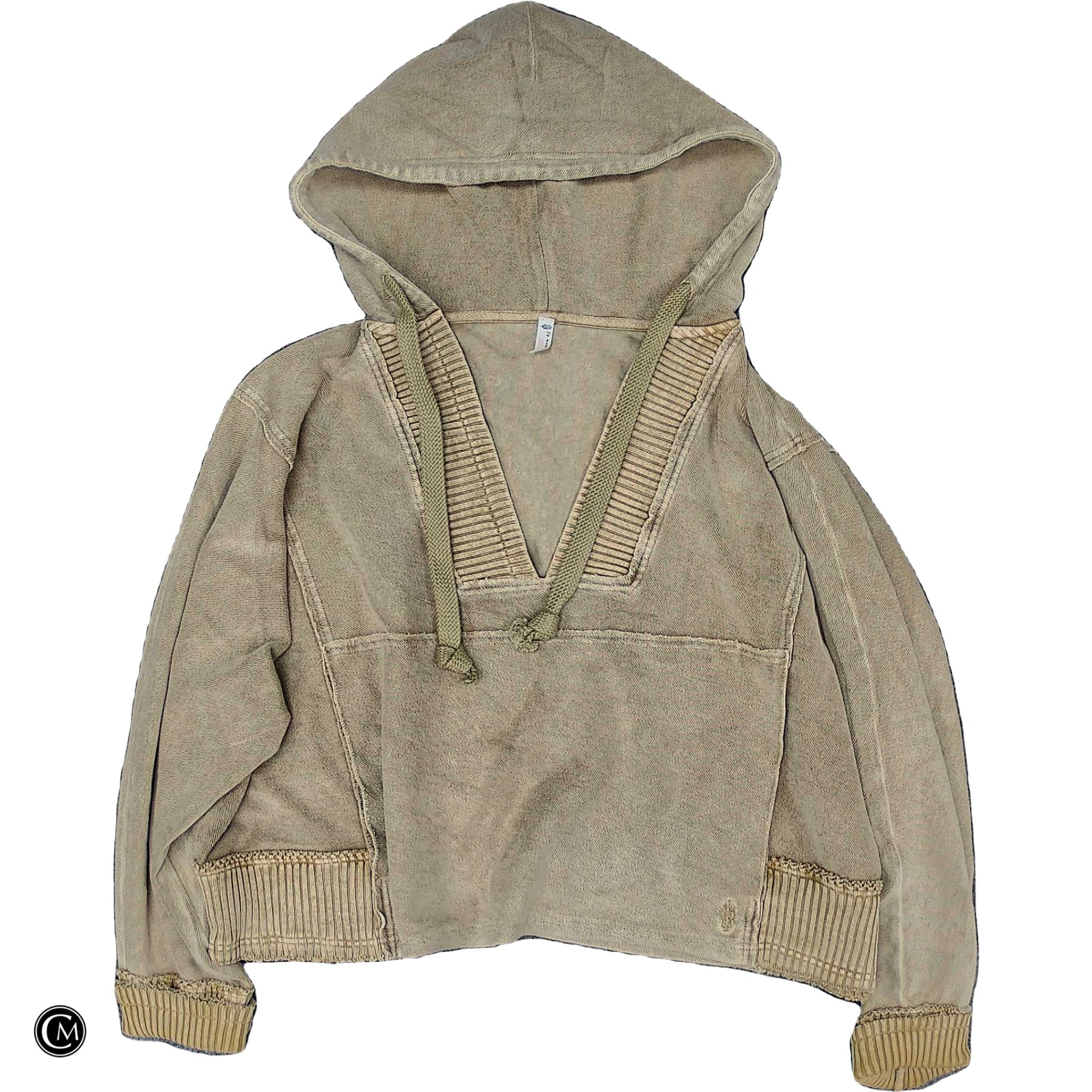 Sweatshirt Hoodie By Free People In Tan, Size: L image 1