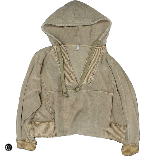 Sweatshirt Hoodie By Free People In Tan, Size: L image 1