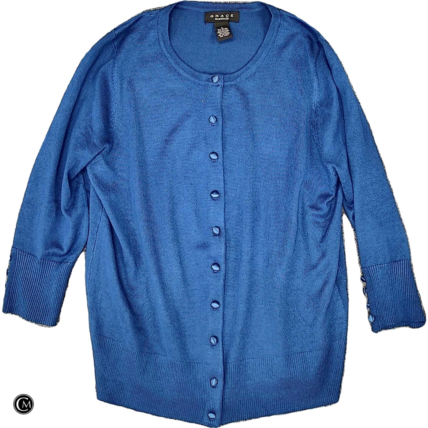 Cardigan By Grace In Blue, Size: L image 1