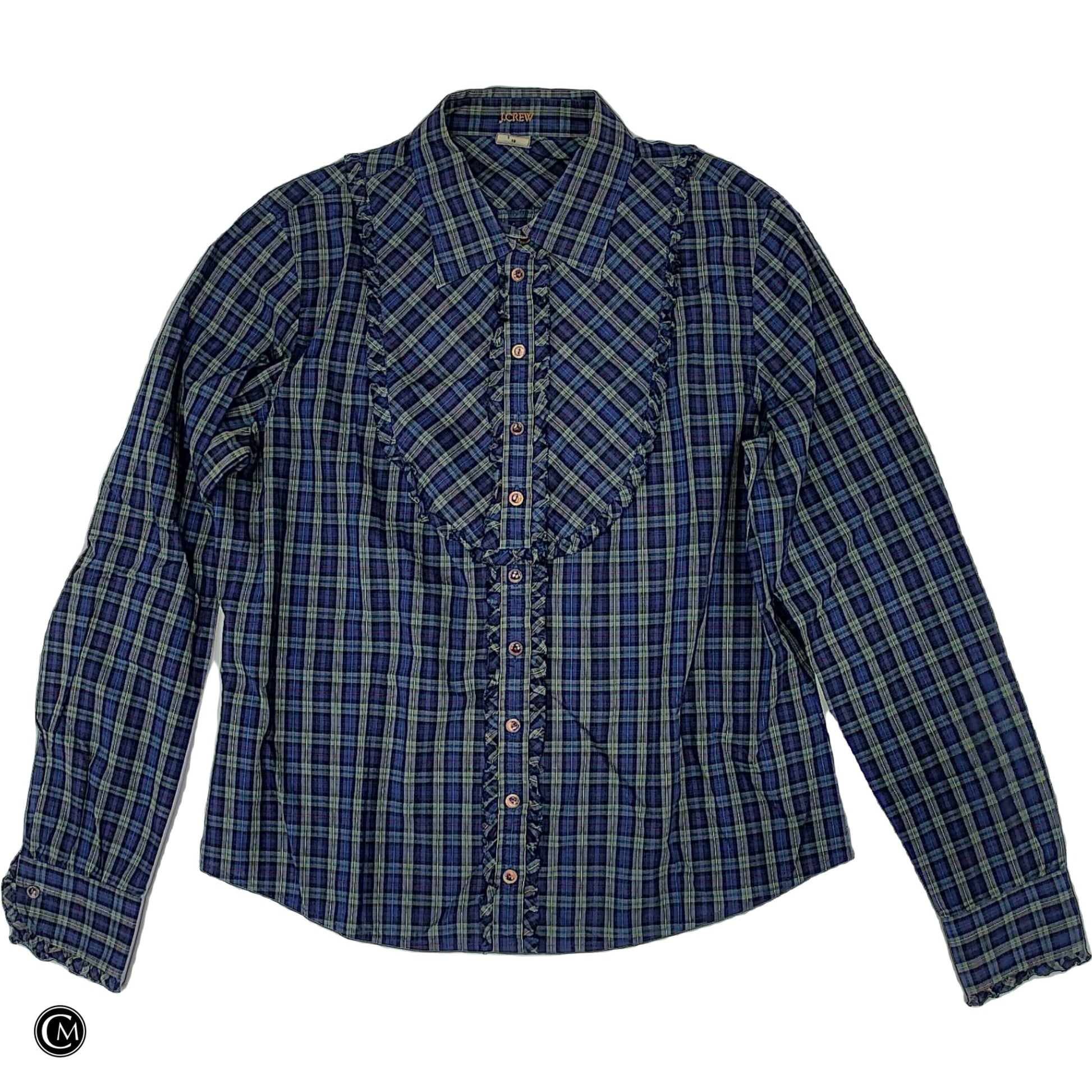 Top Ls By J. Crew In Blue & Green, Size: M image 1