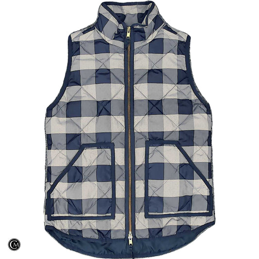 Vest Puffer & Quilted By J. Crew In Blue & Grey, Size: Xxs image 1
