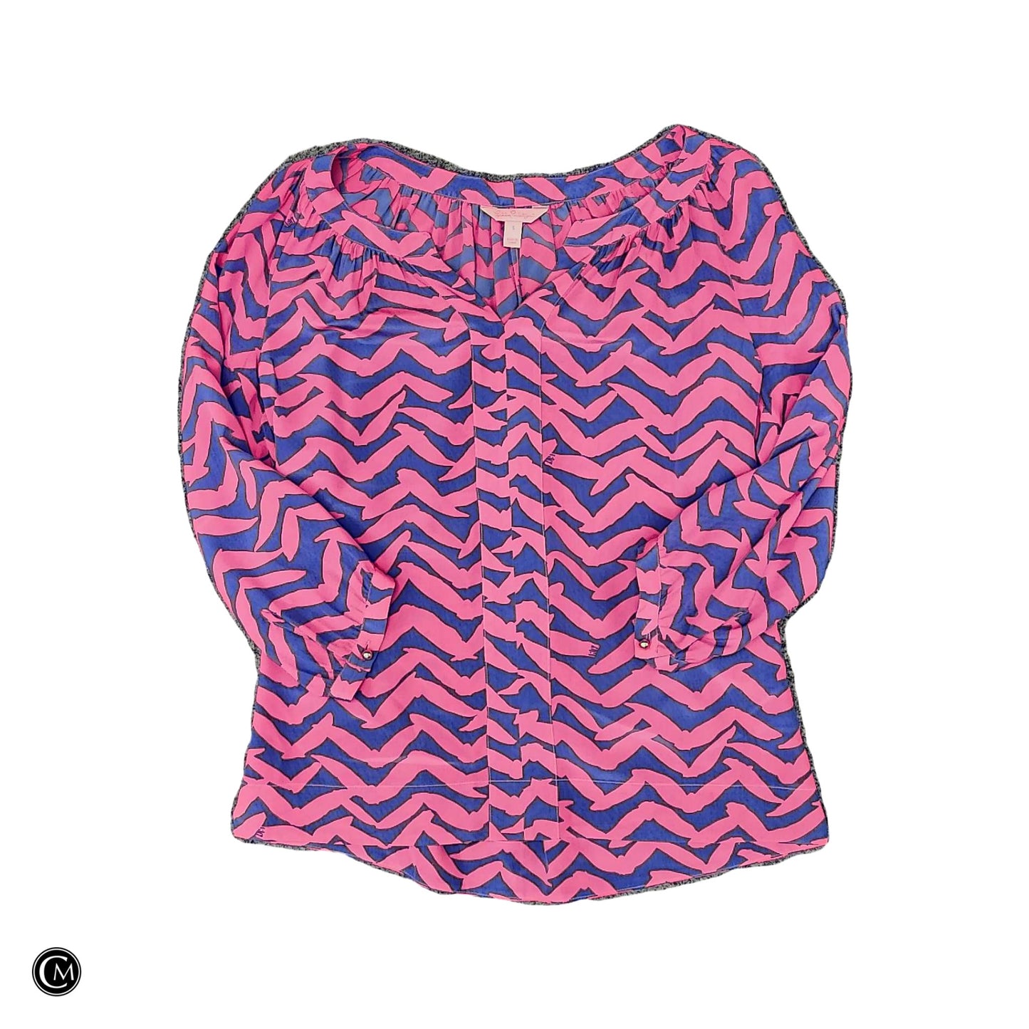 Blouse Designer By Lilly Pulitzer In Pink & Purple, Size: S image 1