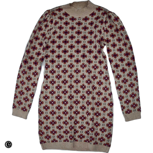 Dress Sweater By Vestique In Cream & Pink, Size: S image 1
