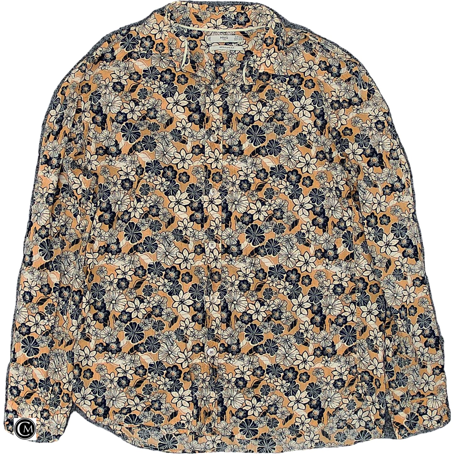 Top Ls By Mng In Blue & Yellow, Size: Xxs image 1