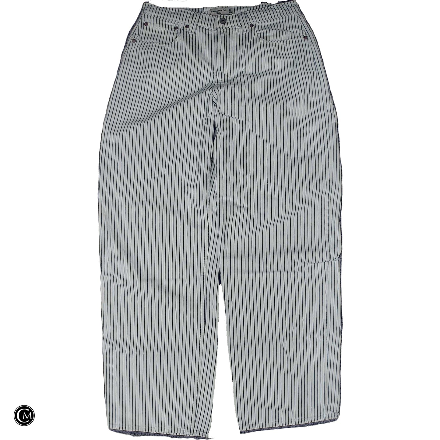 Jeans Wide Leg By Abercrombie And Fitch In Blue & White, Size: 10 image 1