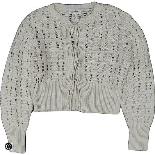 Sweater Cardigan By Jessica Simpson In Cream, Size: L image 1