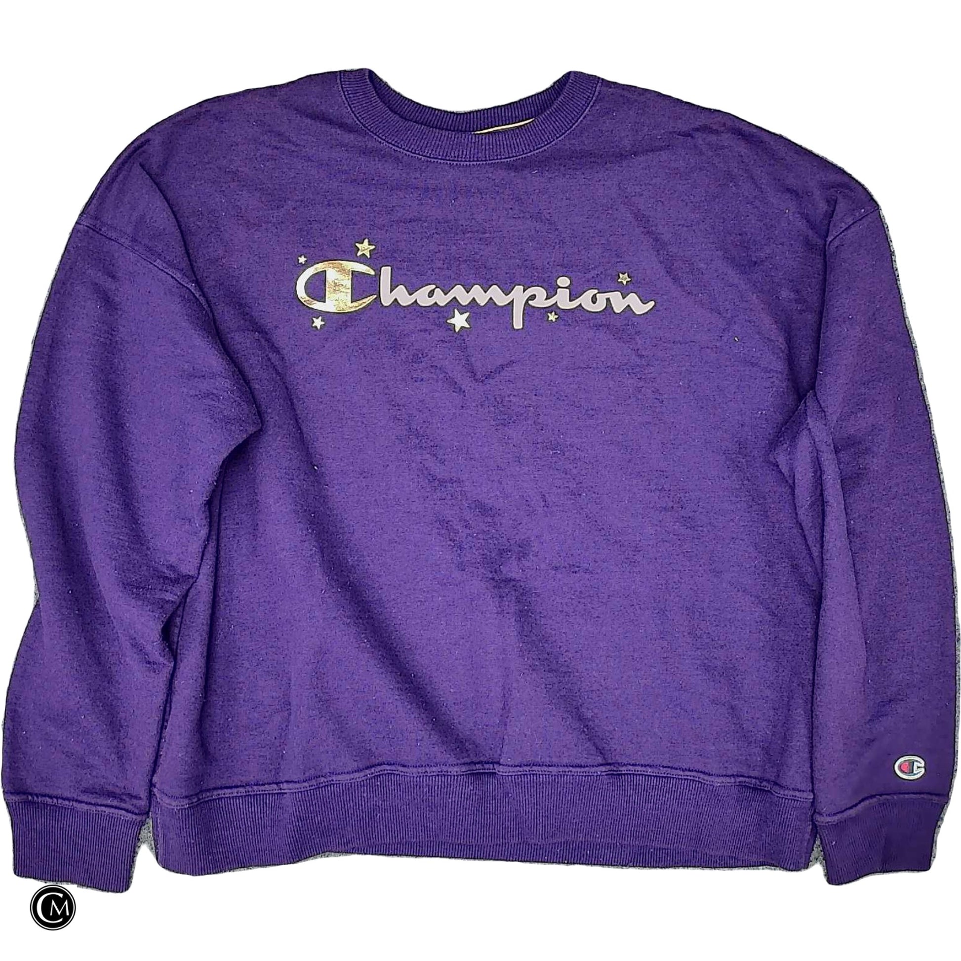 Sweatshirt Crewneck By Champion In Purple, Size: L image 1