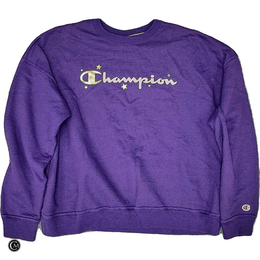 Sweatshirt Crewneck By Champion In Purple, Size: L image 1