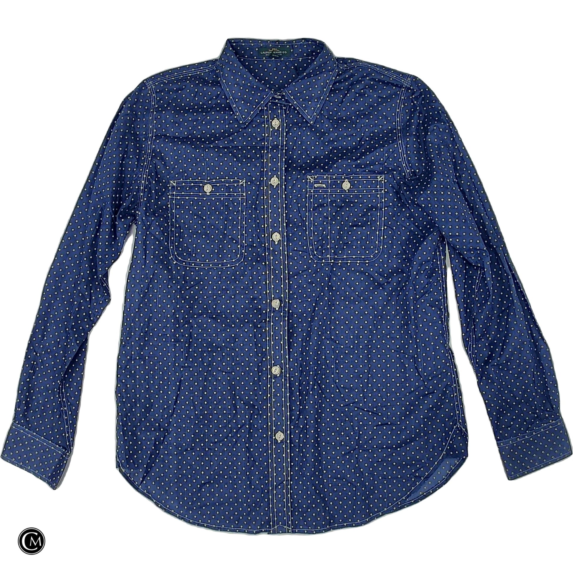Top Ls By Lauren Jeans Co In Polkadot Pattern, Size: M image 1
