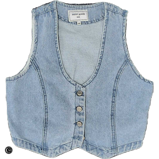 Vest Other By Clothes Mentor In Blue Denim, Size: M image 1