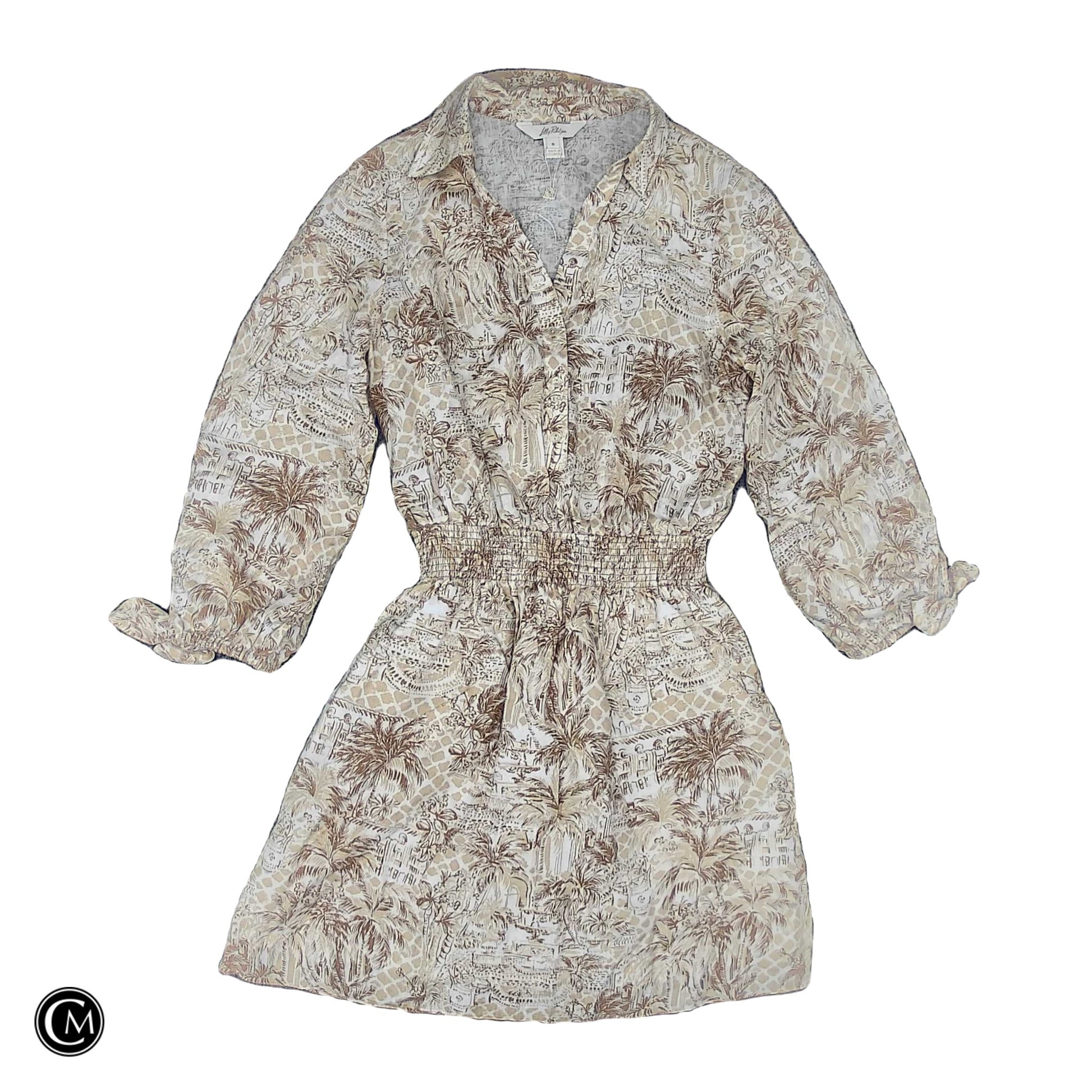 Dress Designer By Lilly Pulitzer In Brown & White, Size: S image 1