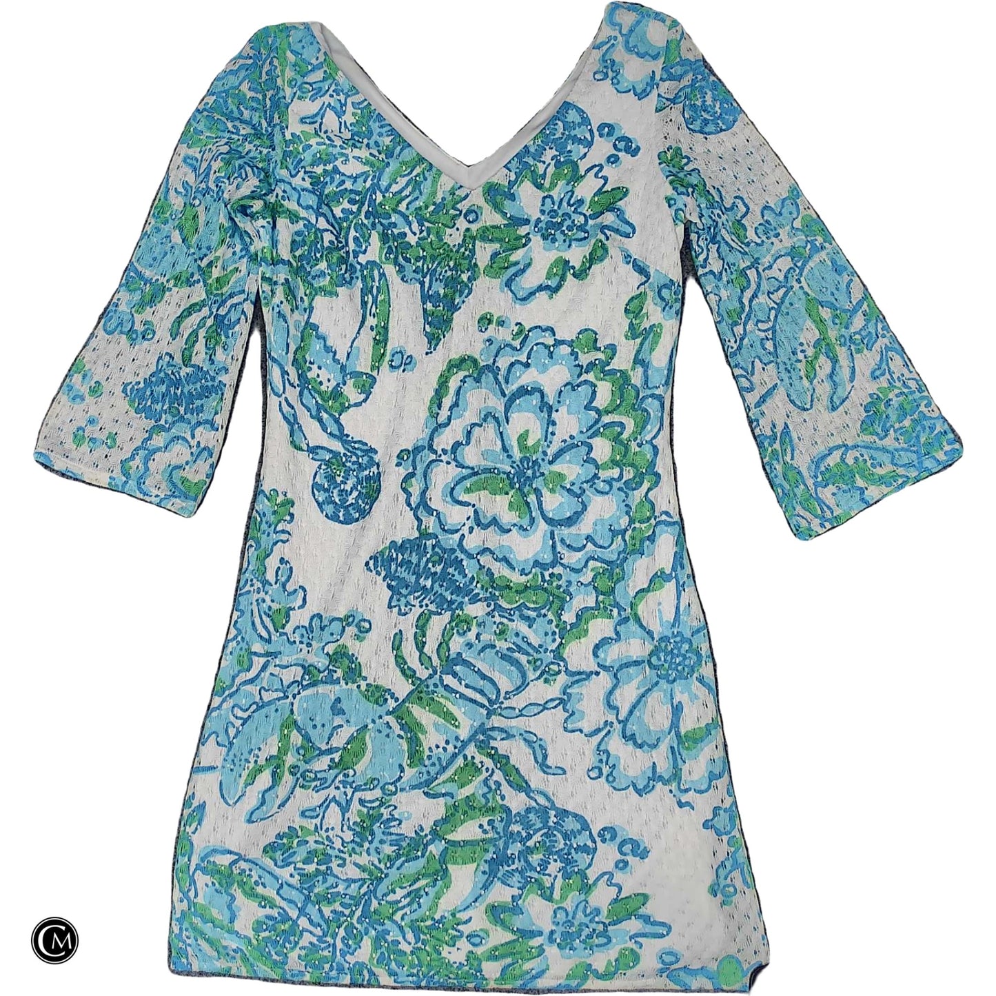Dress Designer By Lilly Pulitzer In Blue & White, Size: S image 1