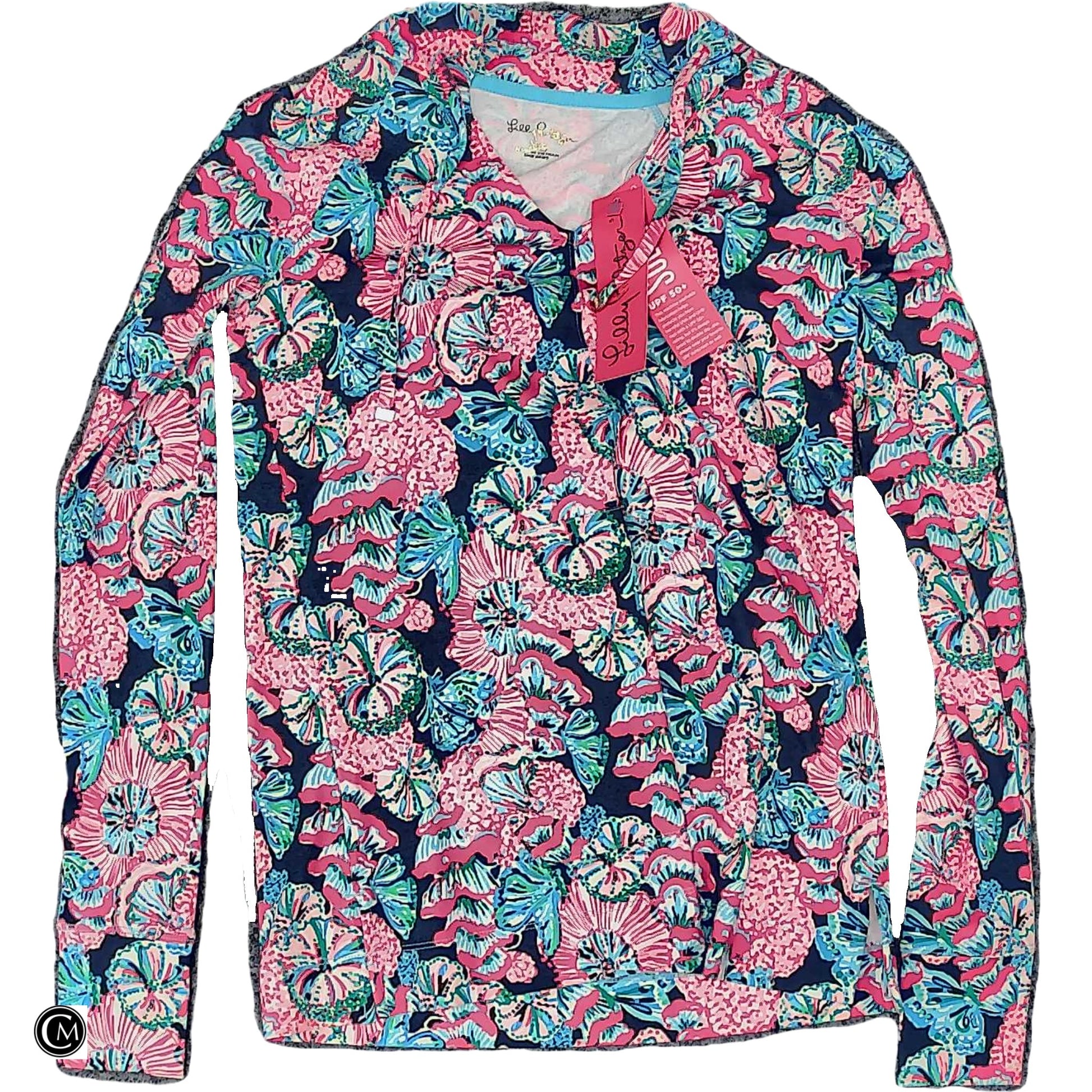 Top Ls Designer By Lilly Pulitzer In Blue & Pink, Size: Xxs image 1