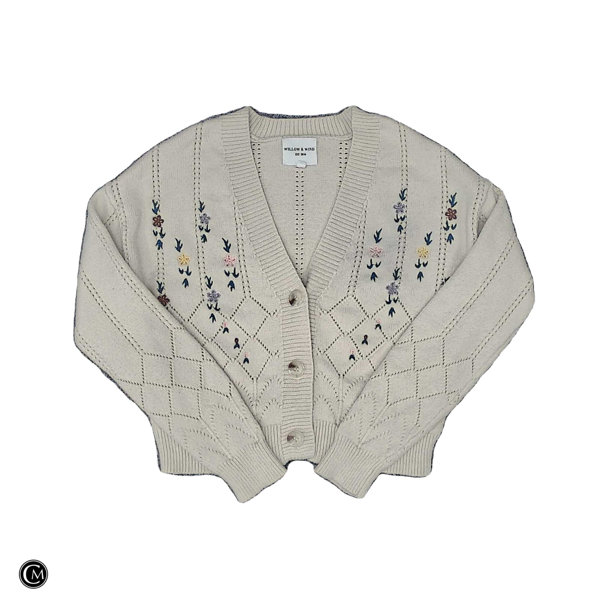Sweater Cardigan By Clothes Mentor In Floral Print, Size: S image 1