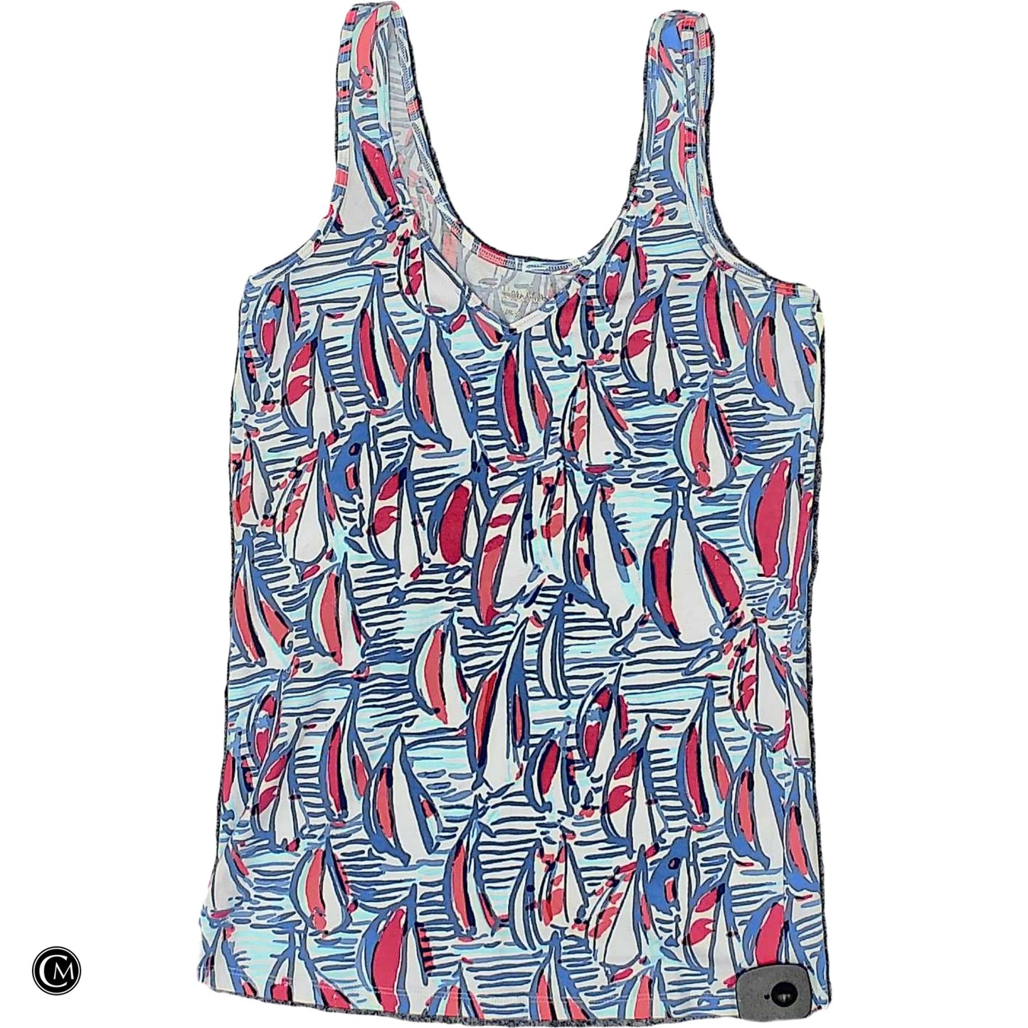 Tank Top Designer By Lilly Pulitzer In Blue & Red, Size: M image 1
