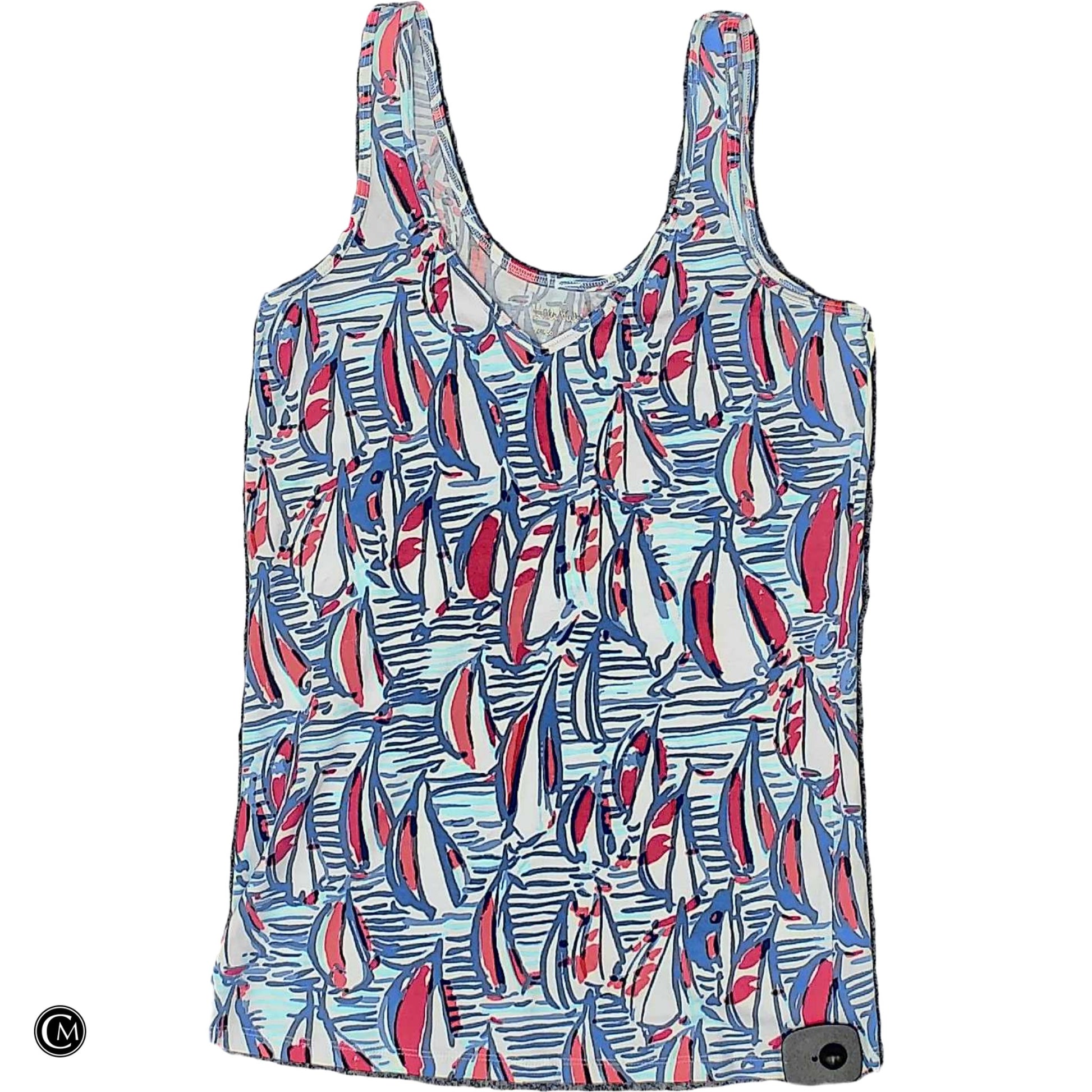 Tank Top Designer By Lilly Pulitzer In Blue & Red, Size: M image 1