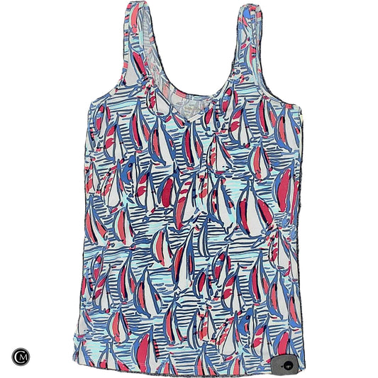 Tank Top Designer By Lilly Pulitzer In Blue & Red, Size: M image 1