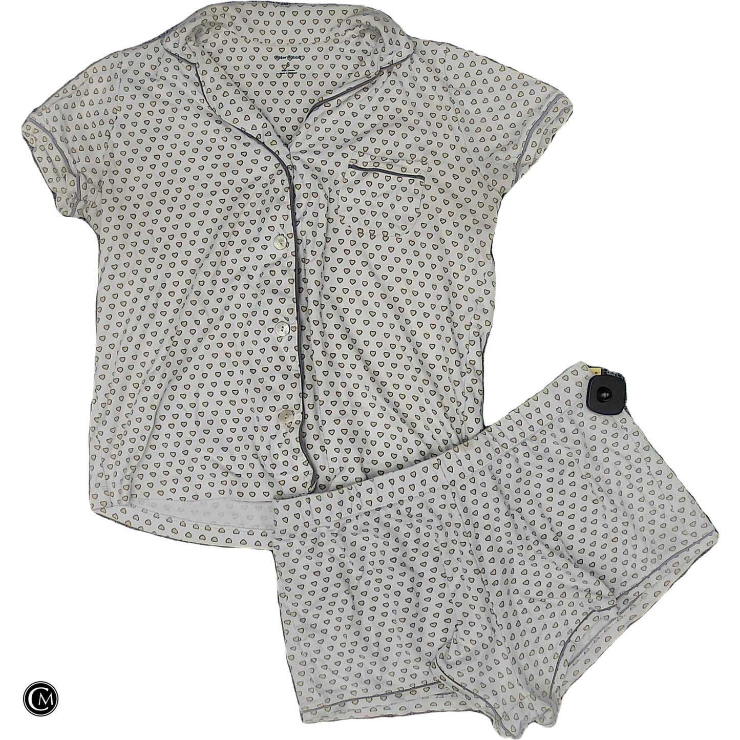 Lounge Set Shorts By Roller Rabbit In White & Yellow, Size: S image 1