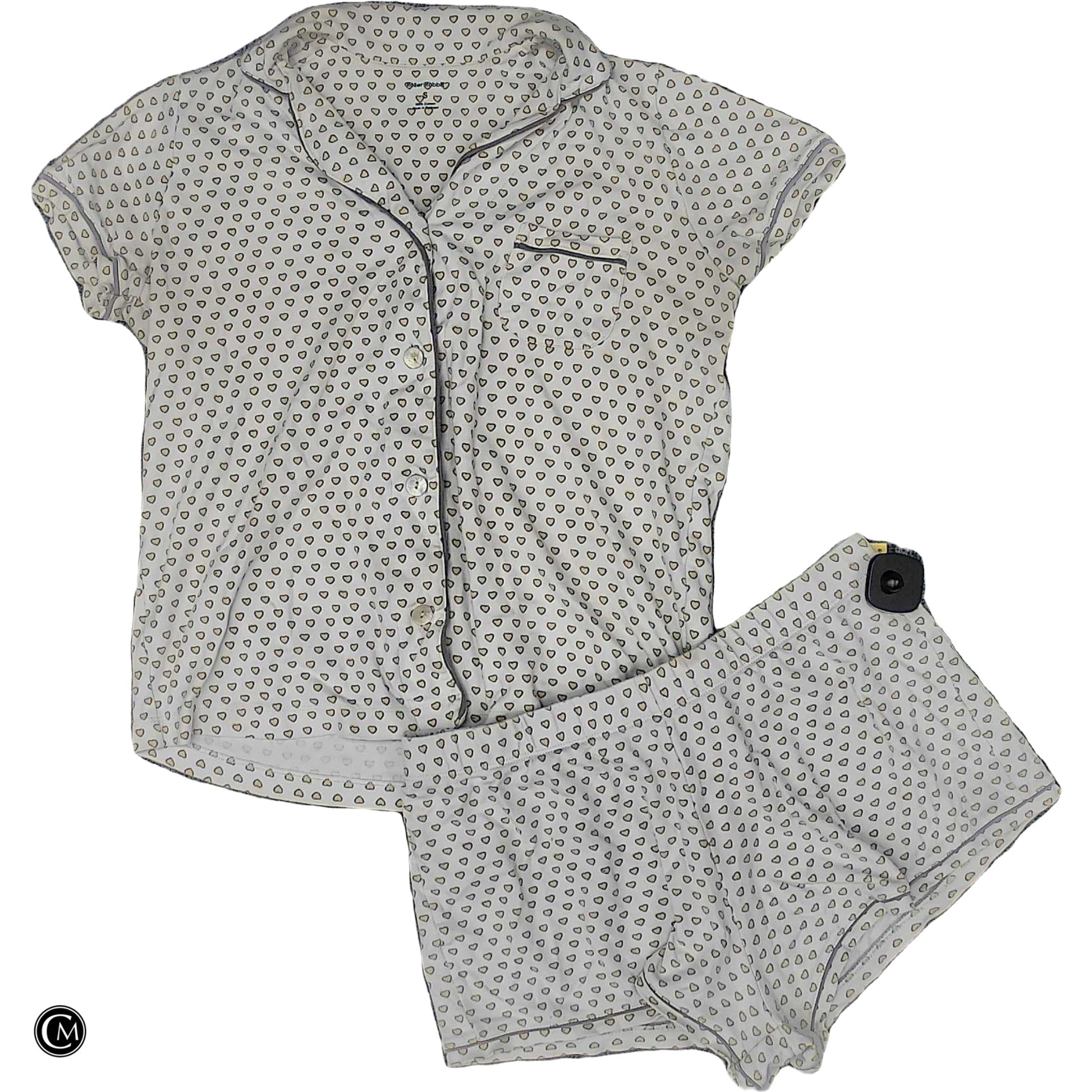 Lounge Set Shorts By Roller Rabbit In White & Yellow, Size: S image 1