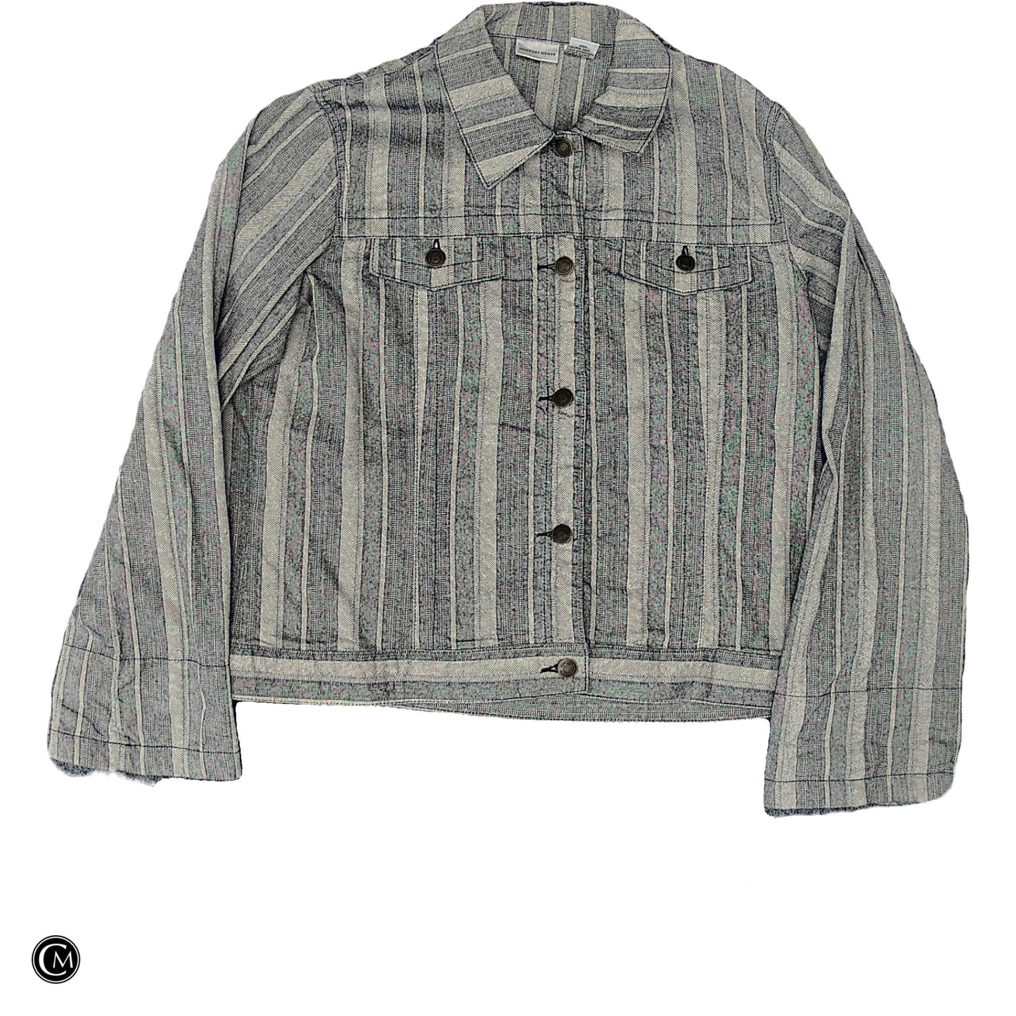 Jacket Denim By Newport News In Grey Denim, Size: L image 1