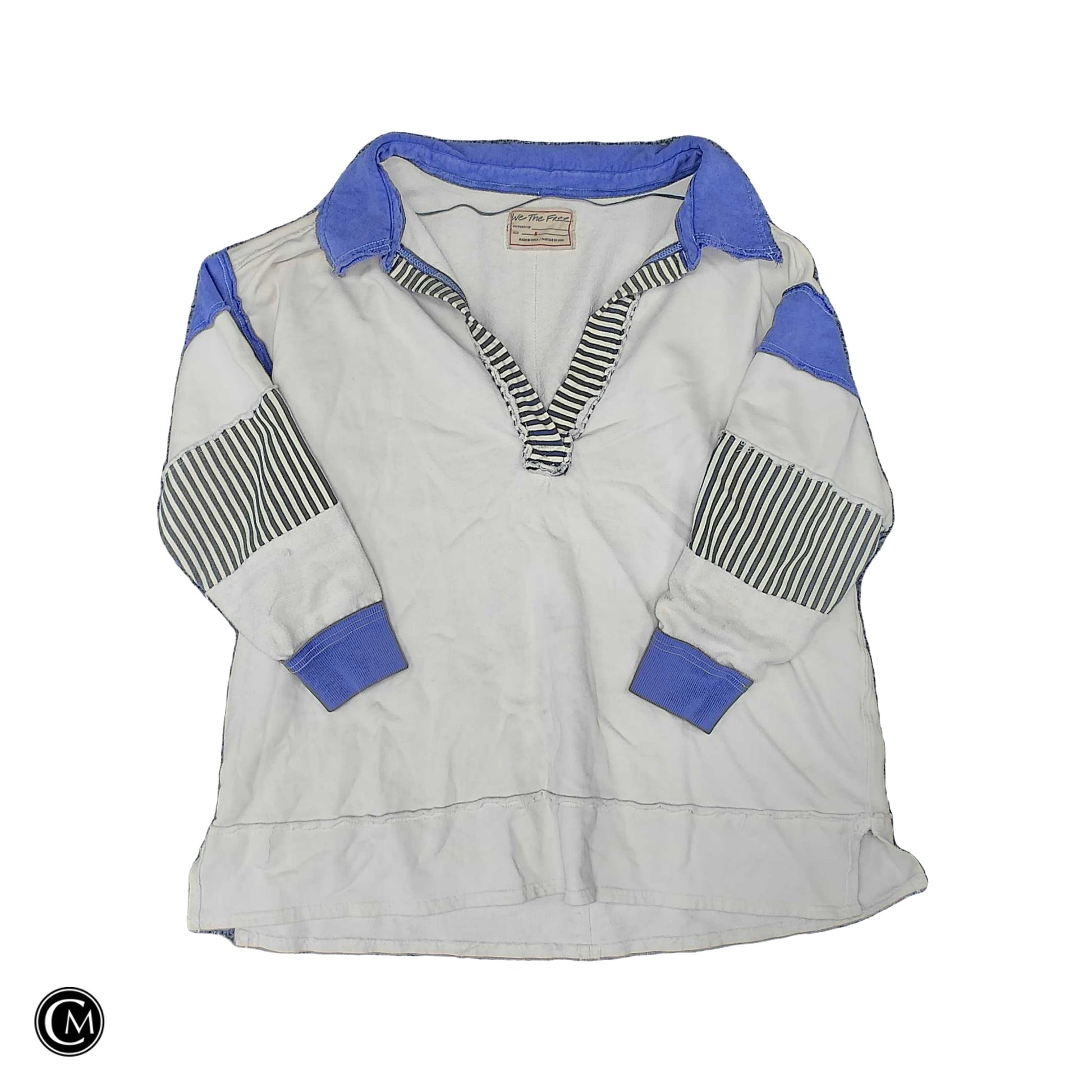 Sweatshirt Collar By We The Free In Blue & White, Size: S image 1