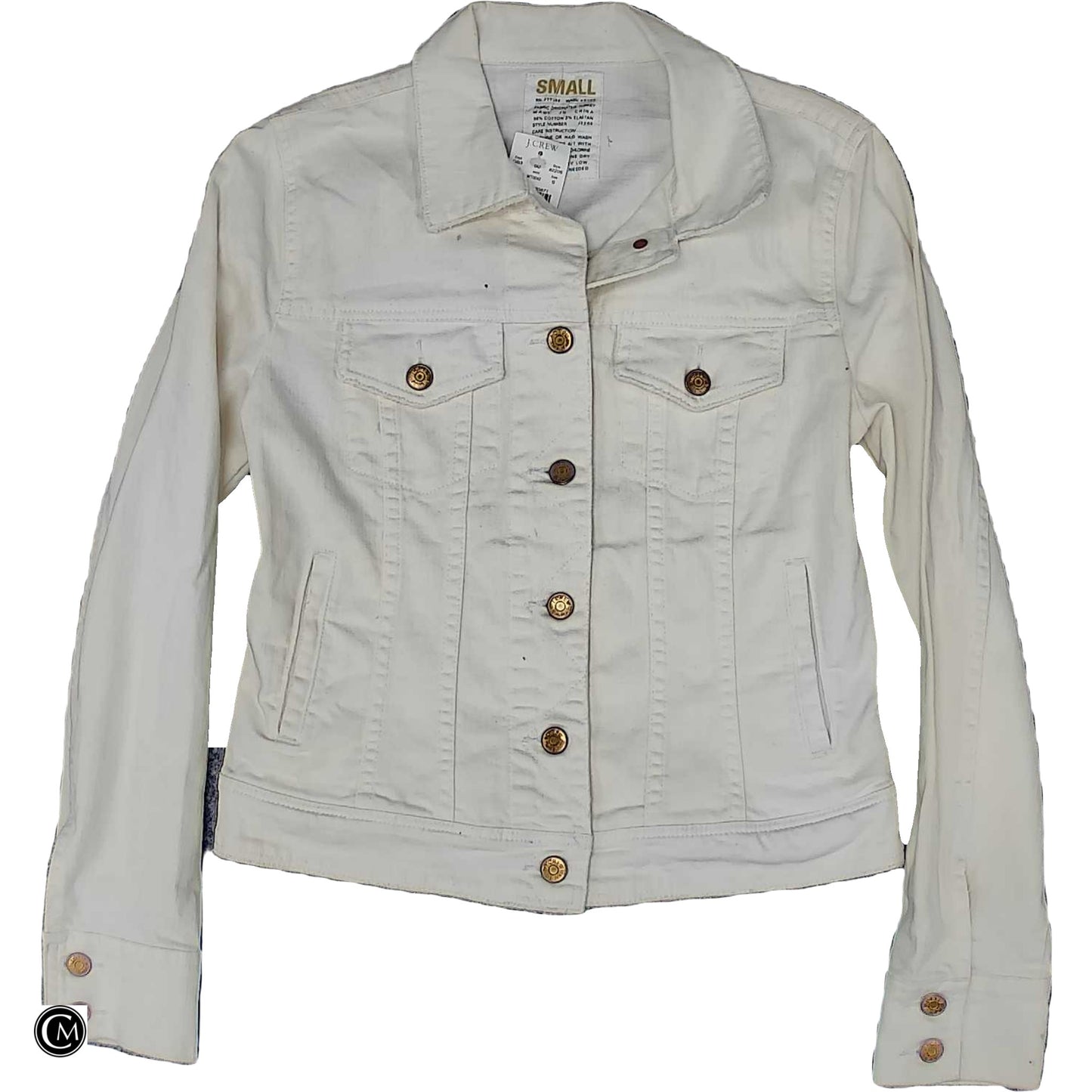 Jacket Denim By J. Crew In Cream Denim, Size: S image 1