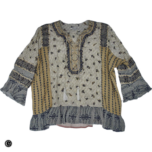 Top Ls By John Mark In Blue & Yellow, Size: S image 1