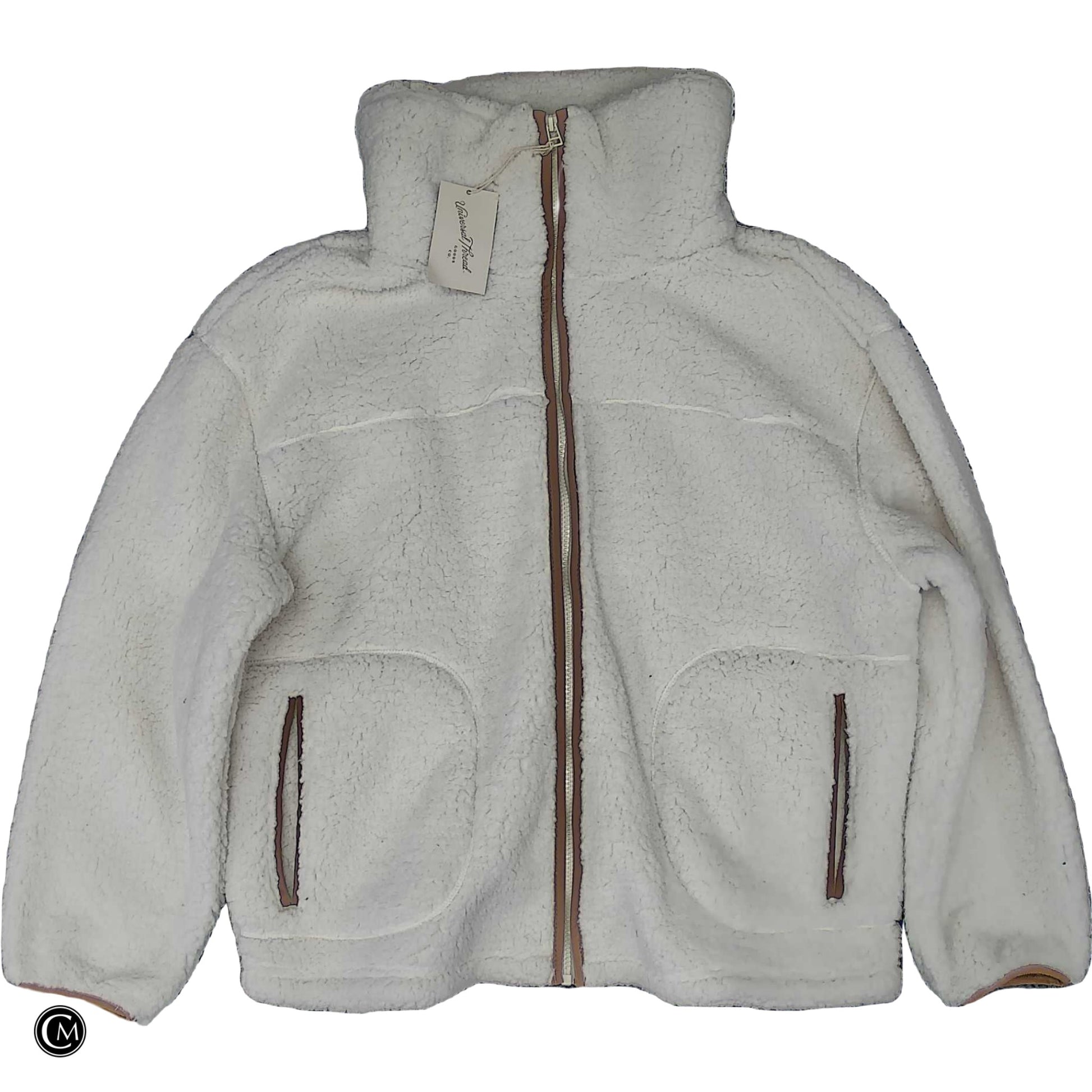 Jacket Faux Fur & Sherpa By Universal Thread In Brown & Cream, Size: L image 1