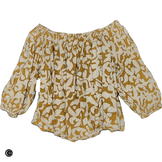 Top Ls By Terra & Sky In Cream & Yellow, Size: 1x image 1