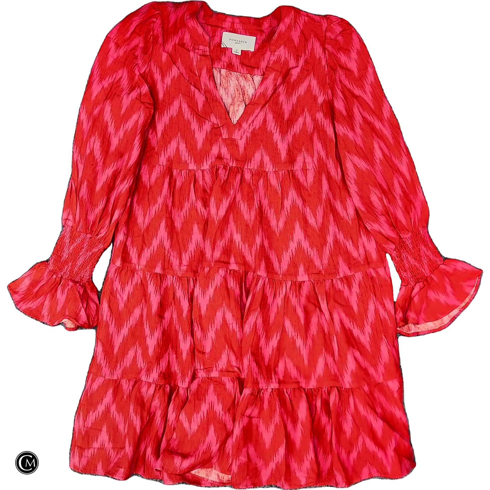 Dress Casual Short By Pomander Place In Pink & Red, Size: S image 1