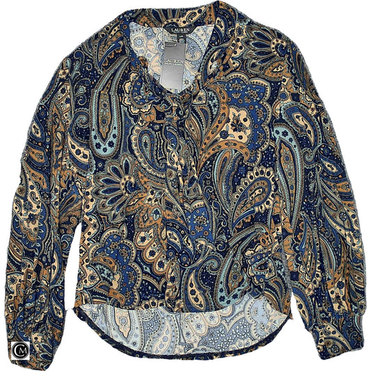 Top Ls By Lauren By Ralph Lauren In Blue & Brown, Size: L image 1