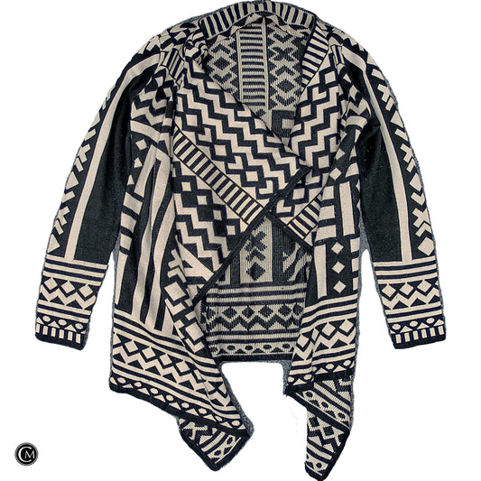 Sweater Cardigan By Sisters In Black & Brown, Size: S image 1