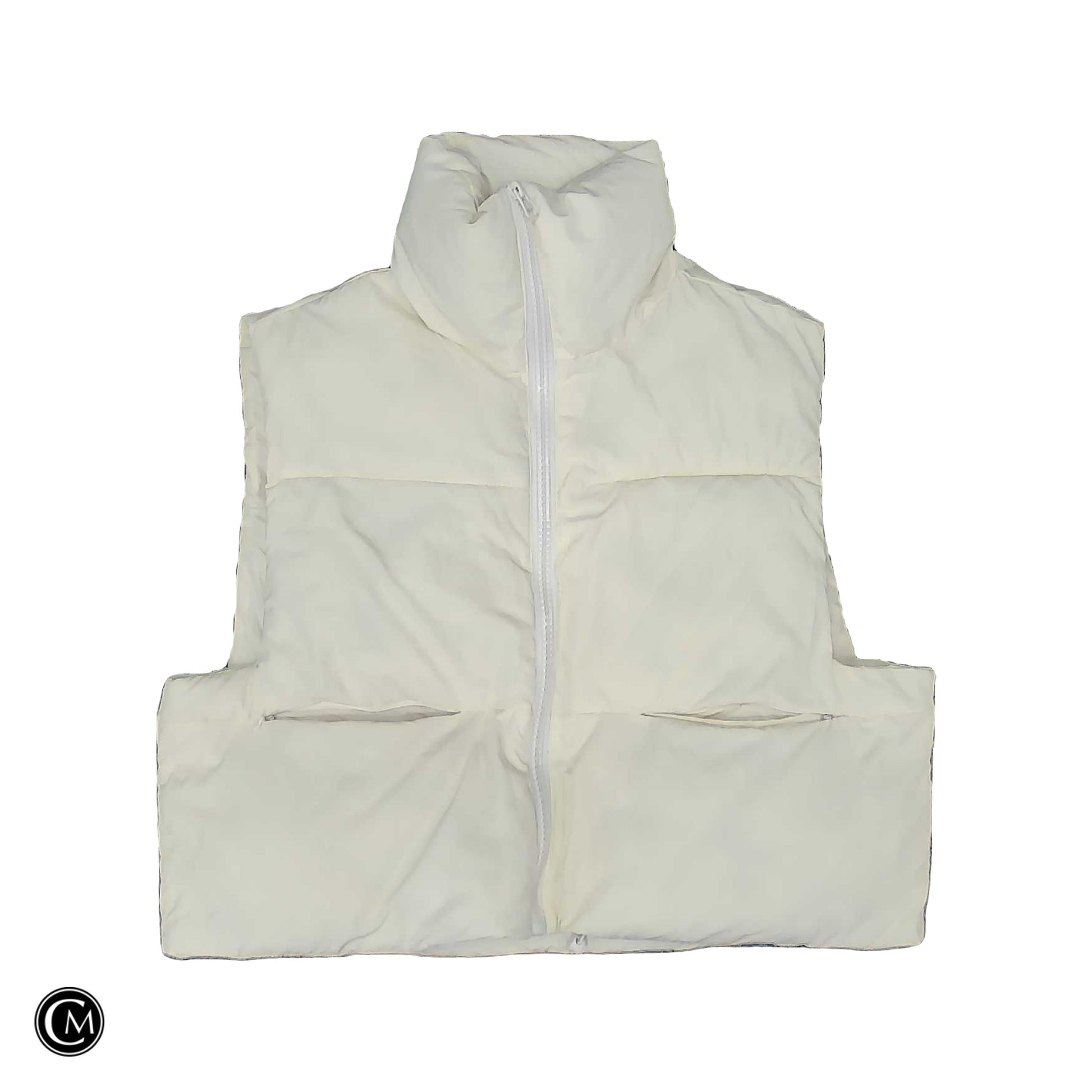 Vest Puffer & Quilted By Clothes Mentor In Cream, Size: Xl image 1