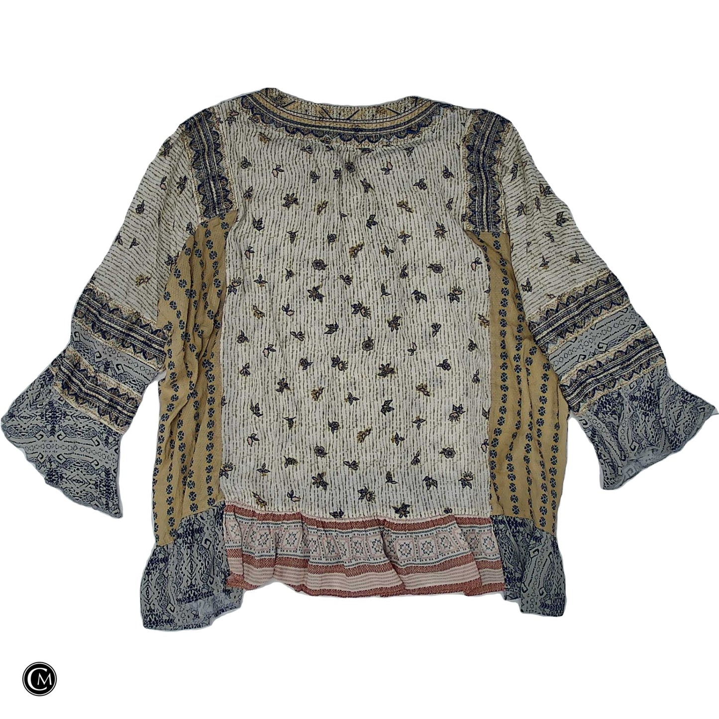 Top Ls By John Mark In Blue & Yellow, Size: S image 2