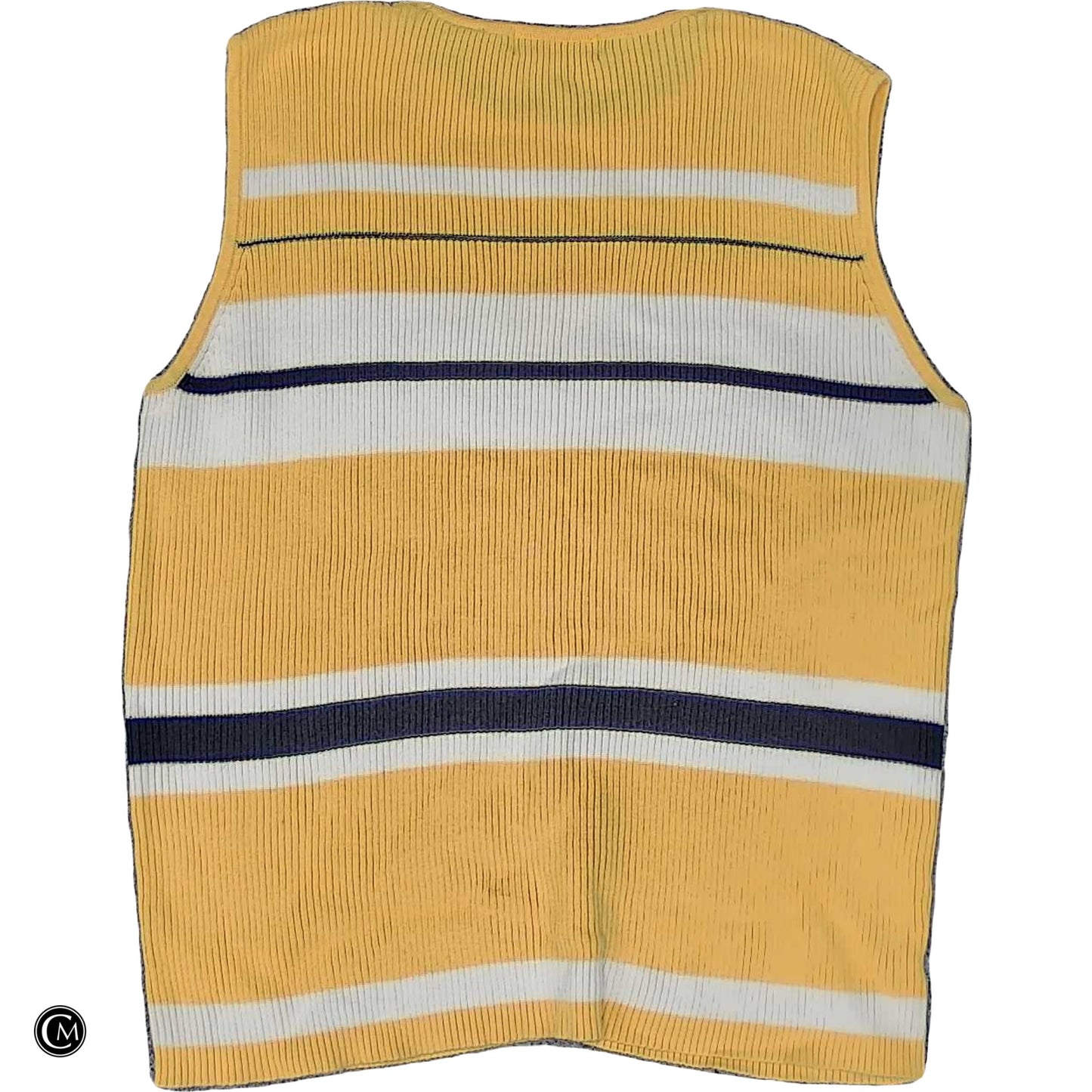 Vest Sweater By Karen Scott In Black & Yellow, Size: Lp image 2