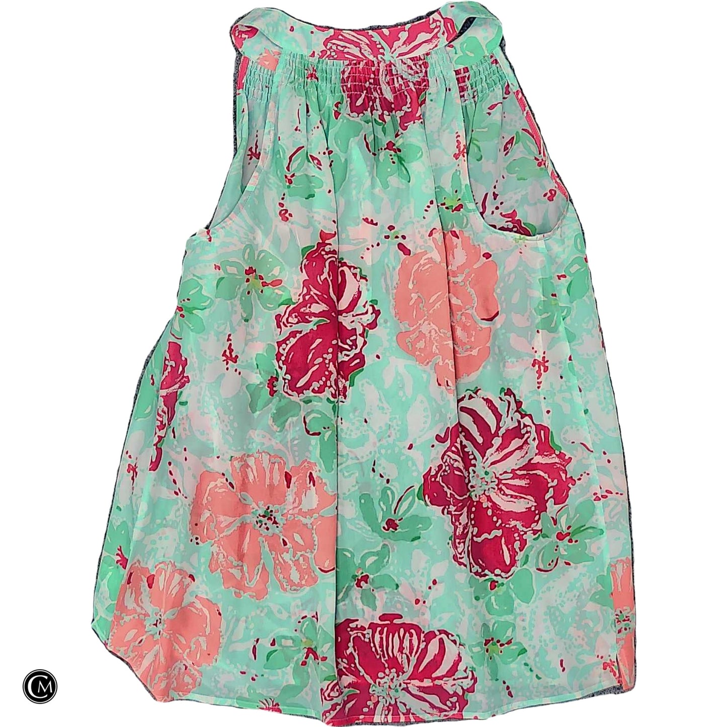 Top Sleeveless Designer By Lilly Pulitzer In Green & Pink, Size: S image 2