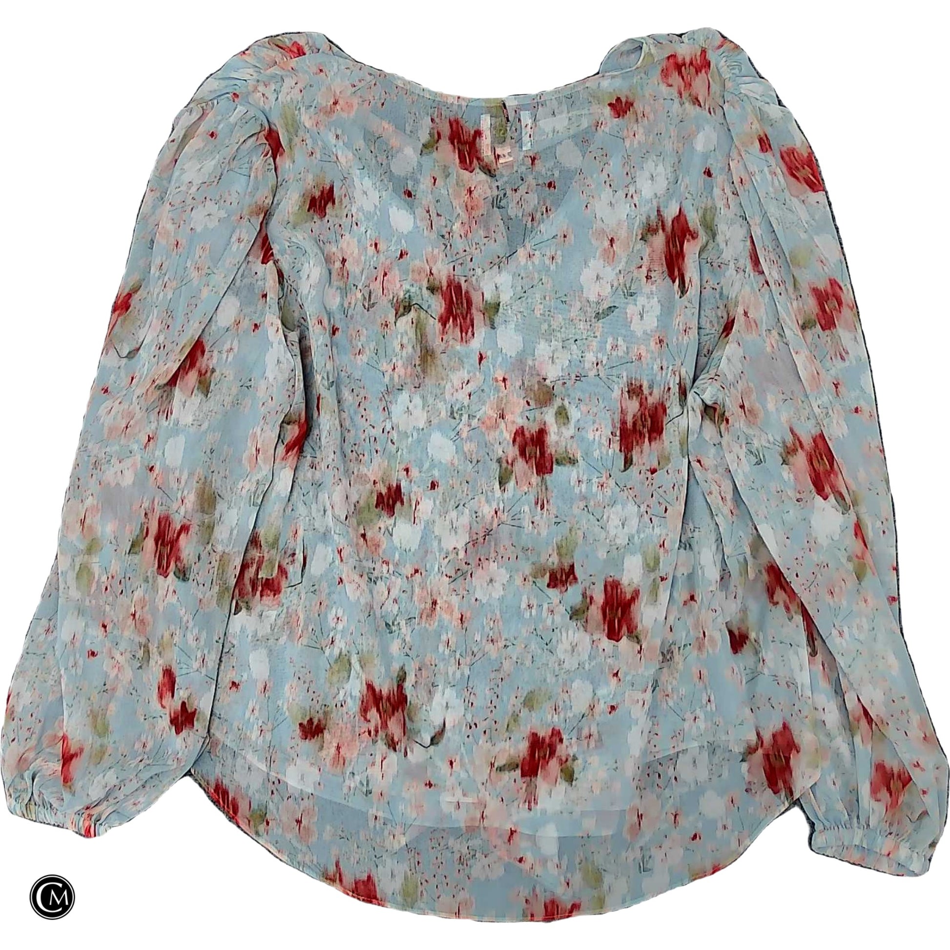 Blouse Designer By Misa In Blue & Red, Size: Xl image 2