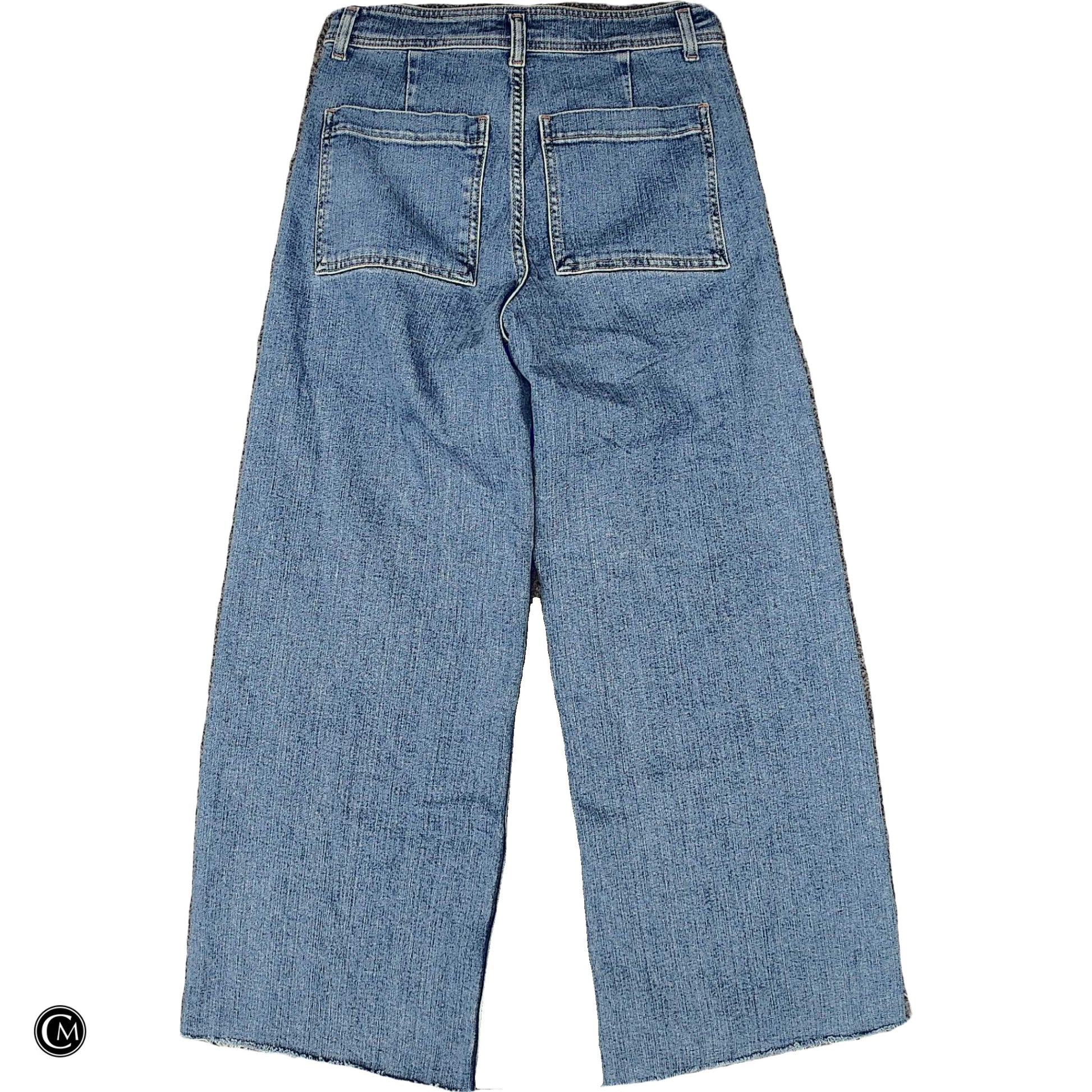 Jeans Wide Leg By Zara In Blue Denim, Size: 8 image 2