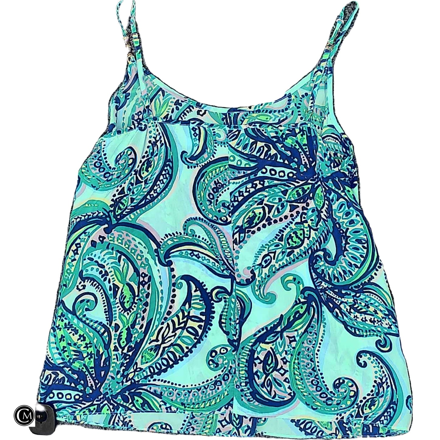 Top Sleeveless Designer By Lilly Pulitzer In Blue & Green, Size: M image 2