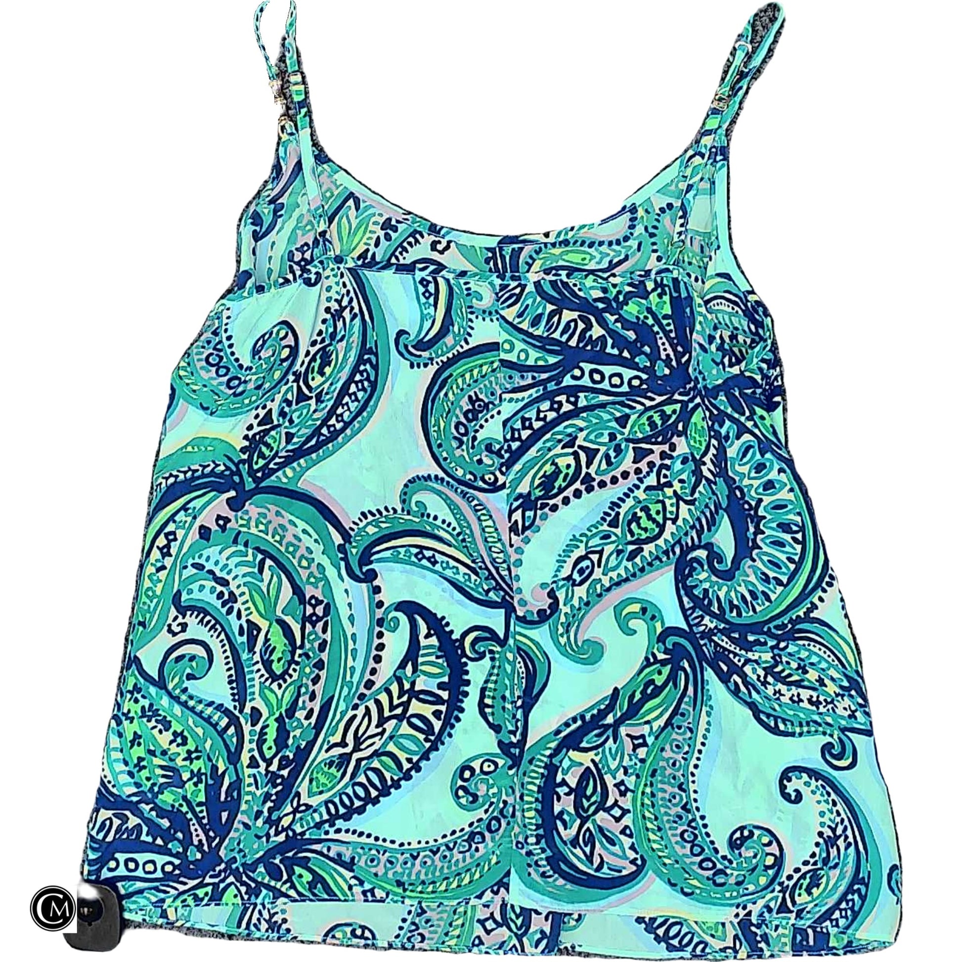 Top Sleeveless Designer By Lilly Pulitzer In Blue & Green, Size: M image 2