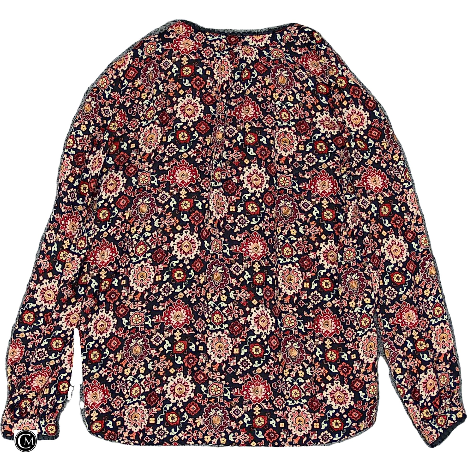 Blouse Ls By Loft In Black & Red, Size: Xsp image 2